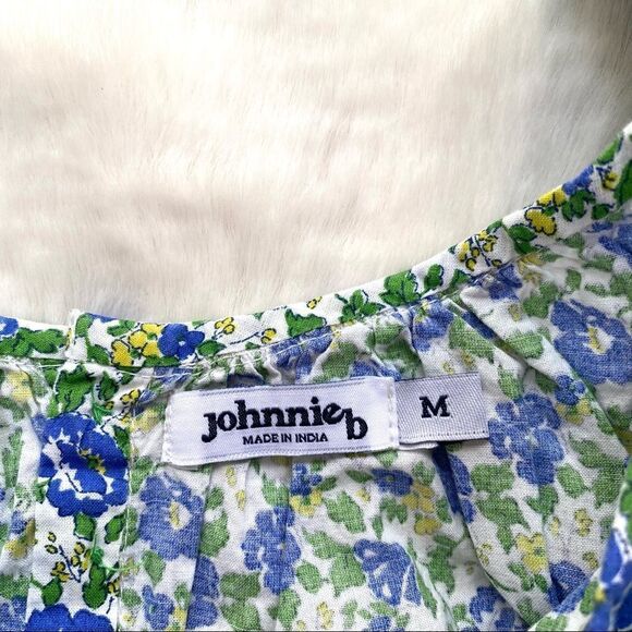 Johnnie B Mini Boden Sleeveless Floral Top Blue Green White M - Picture 3 of 9